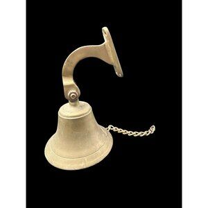 Solid Brass Wall Hanging Dinner School Bell Flared 3.75" diameter Vintage